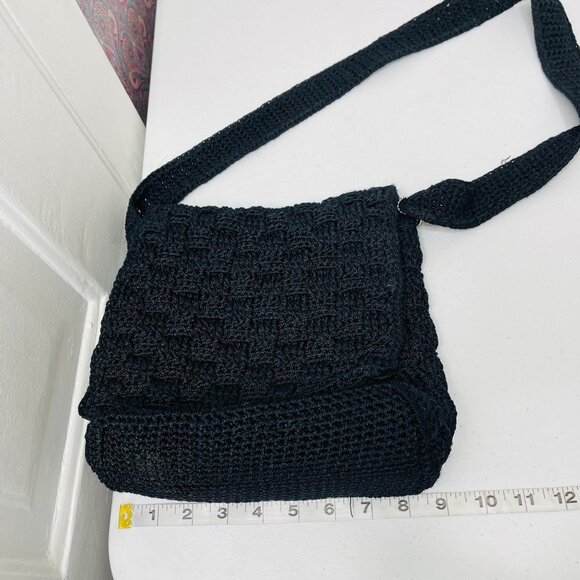 The Sak Women's Crochet Shoulder Bag Flap Top Hippie Boho Beach Travel - Picture 9 of 10